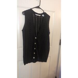 Vintage Womens Linen/Cotton Vest, Knit, M, Richard Malcolm, Preppy, Collegiate